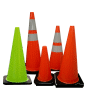 Black Base Fluorescent Traffic Cones